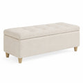 Sitzbank mit Stauraum Stoff Beige 120x40x45 cm
