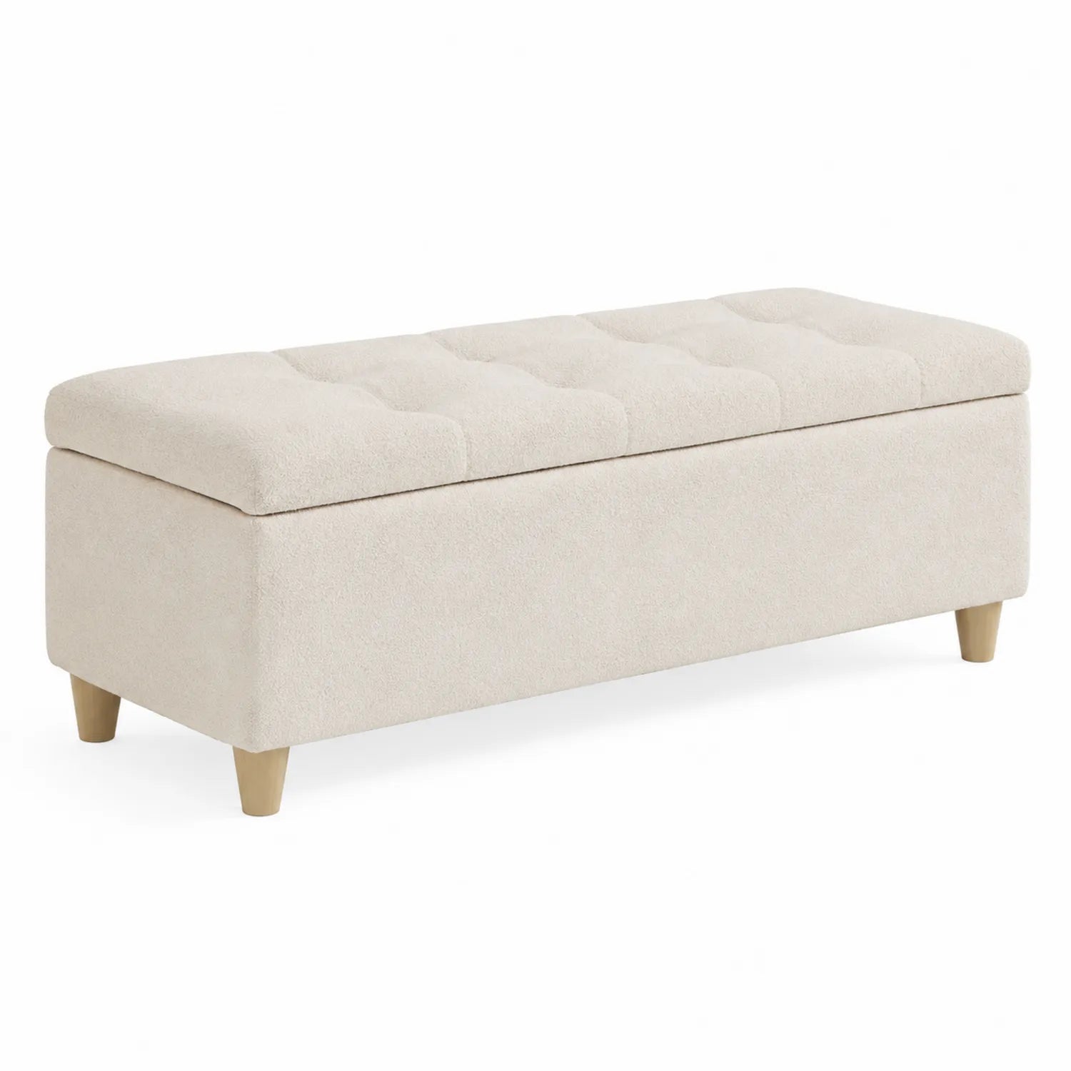 Sitzbank mit Stauraum Stoff Beige 120x40x45 cm