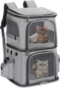 Rucksack für 2 Katzen - klappbar, 12 kg, grau