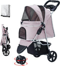 Haustierbuggy: klappbar, Netzbelüftung, rosa