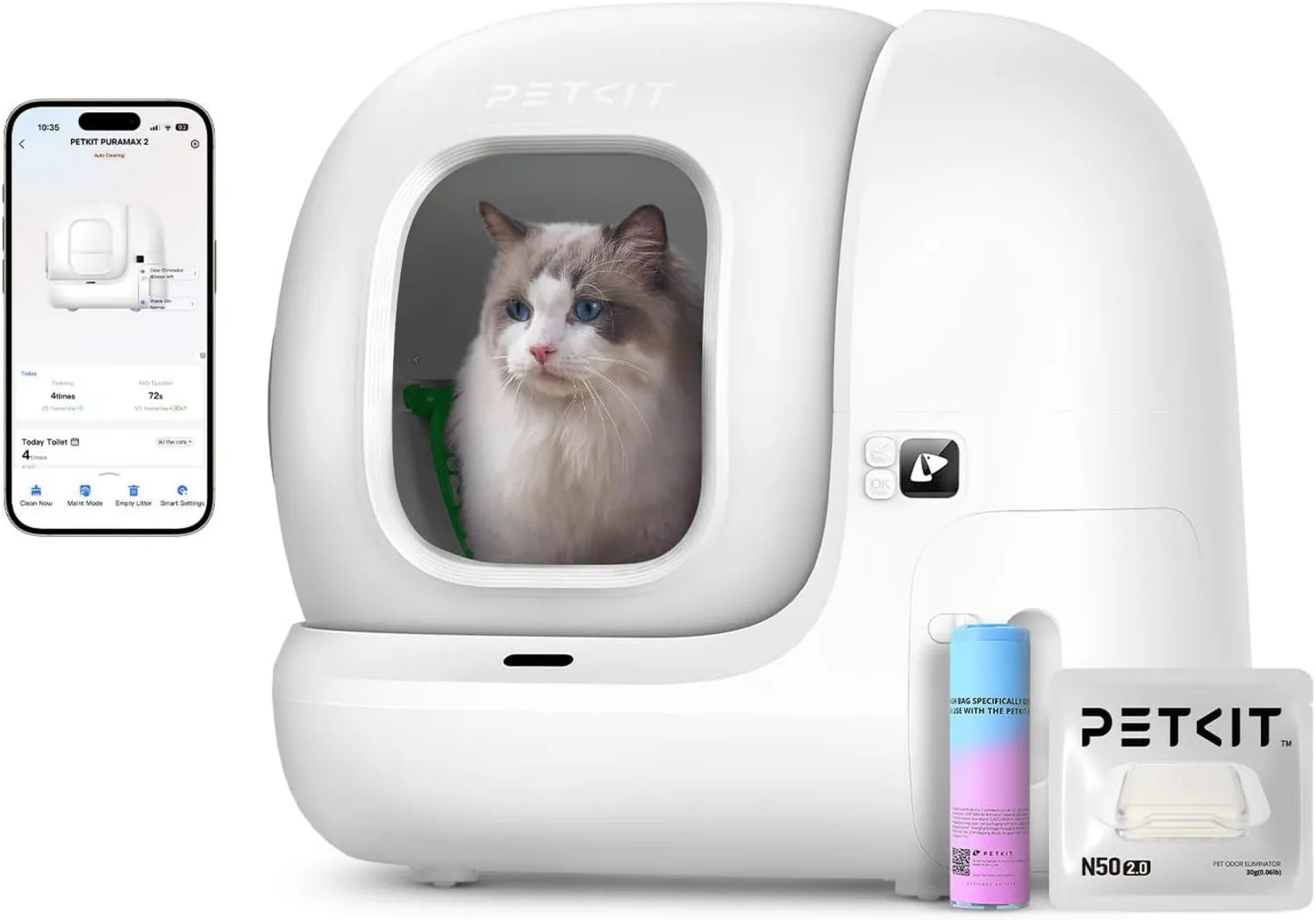 Petkit Pura Selbstreinigende Katzentoilette: App-Steuerung, 76L