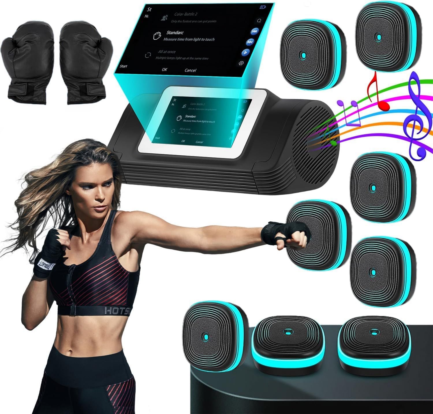 Musik-Boxmaschine: Wandmontage, mit Boxhandschuhen, 10 Modi