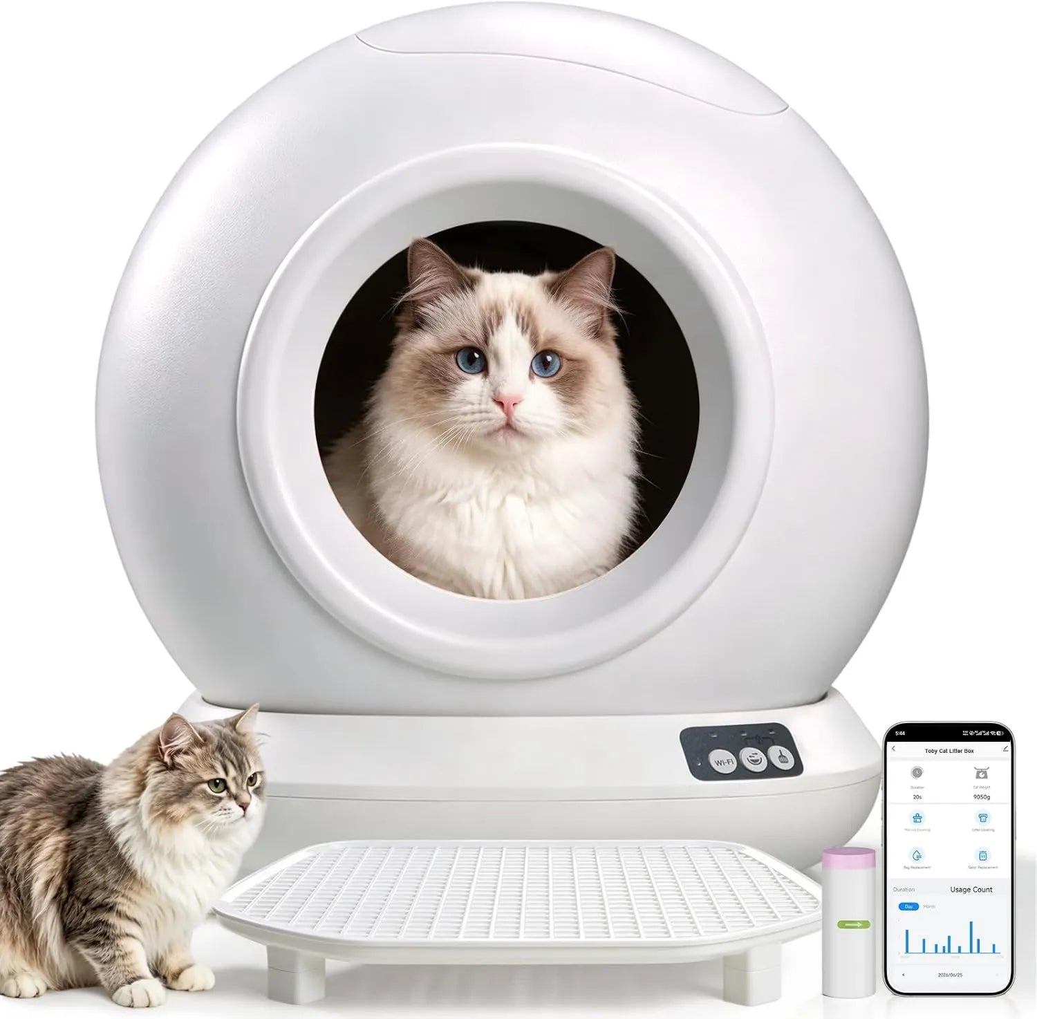 Katzentoilette: selbstreinigend, App-Steuerung, 78L