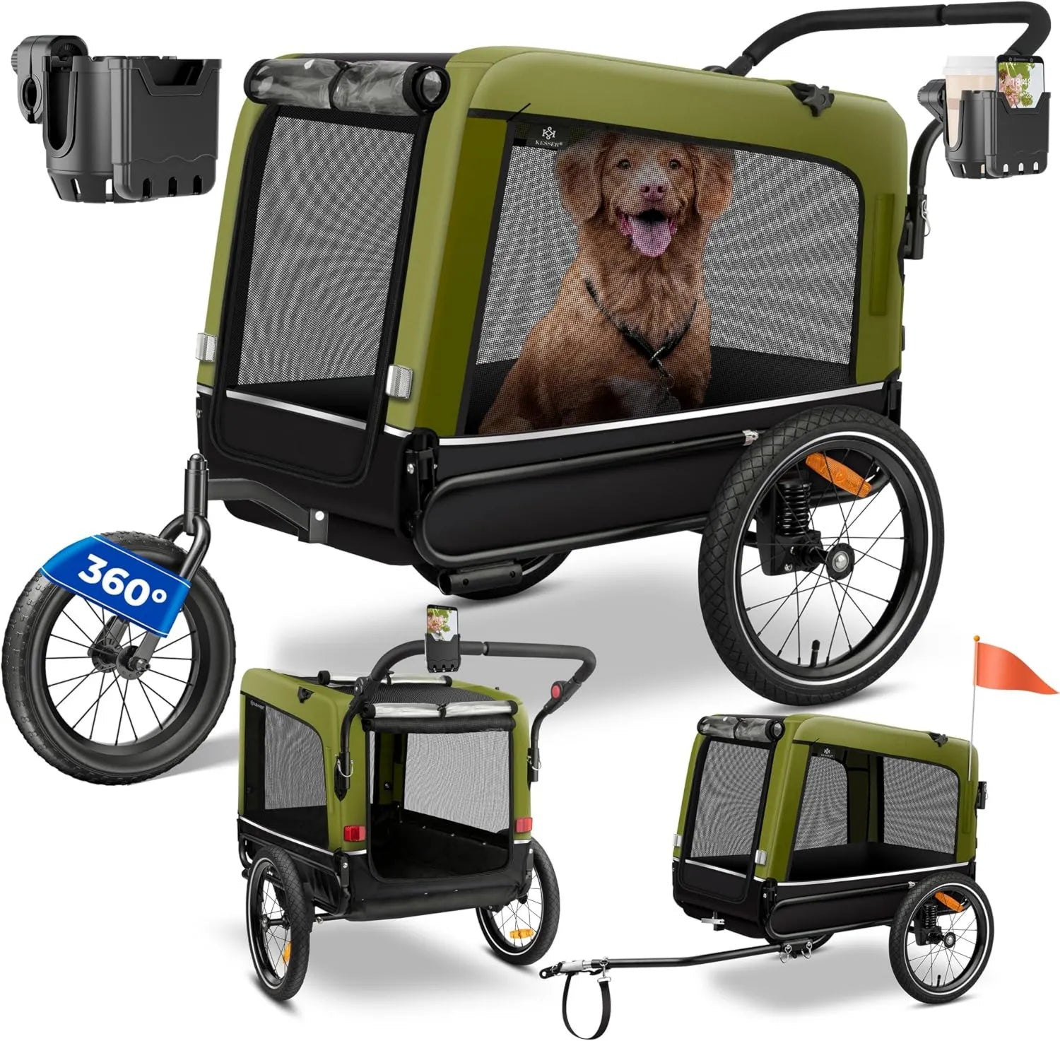 Kinderwagen: 360° Grad Vorderrad, 40 kg