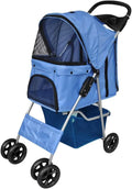 Haustierbuggy – klappbar, 15 kg, blau