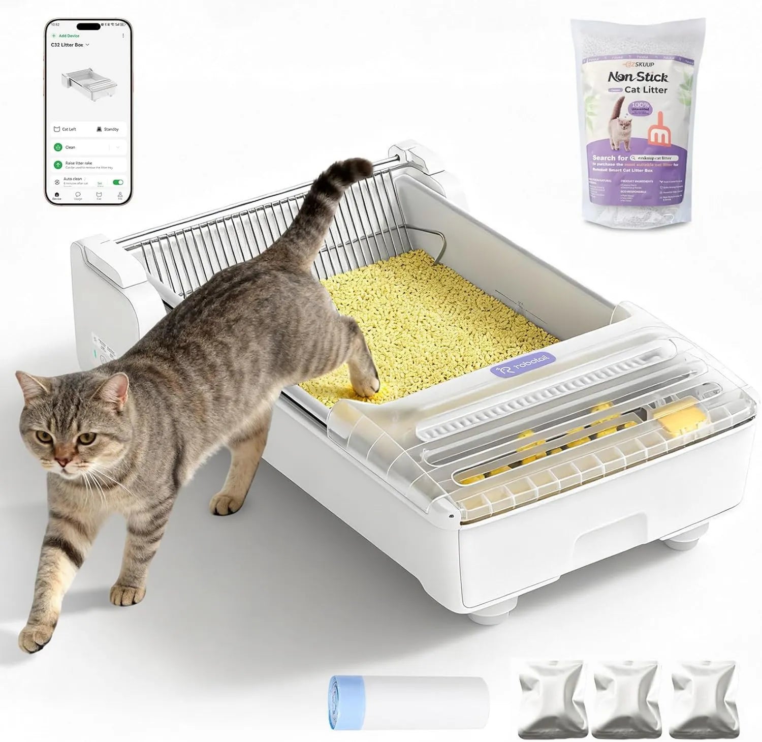 Selbstreinigende Katzentoilette - App-Steuerung