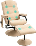 HOMCOM Massagesessel - drehbar, mit Kunstlederbezug, mit Liegefunktion, beige