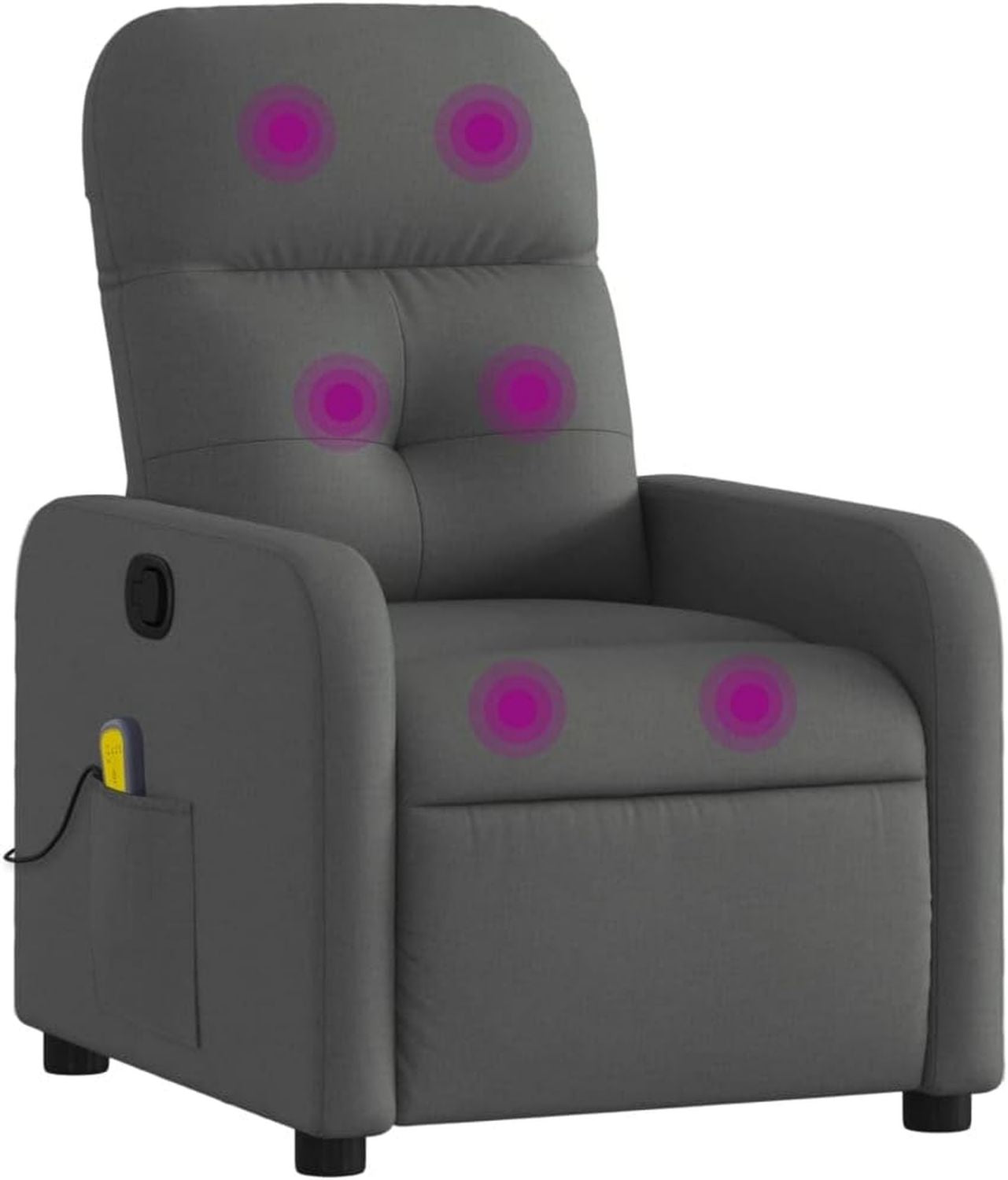 Massagesessel - mit Rückenlehne, mit Liegefunktion, verstellbar, grau, vidaXL