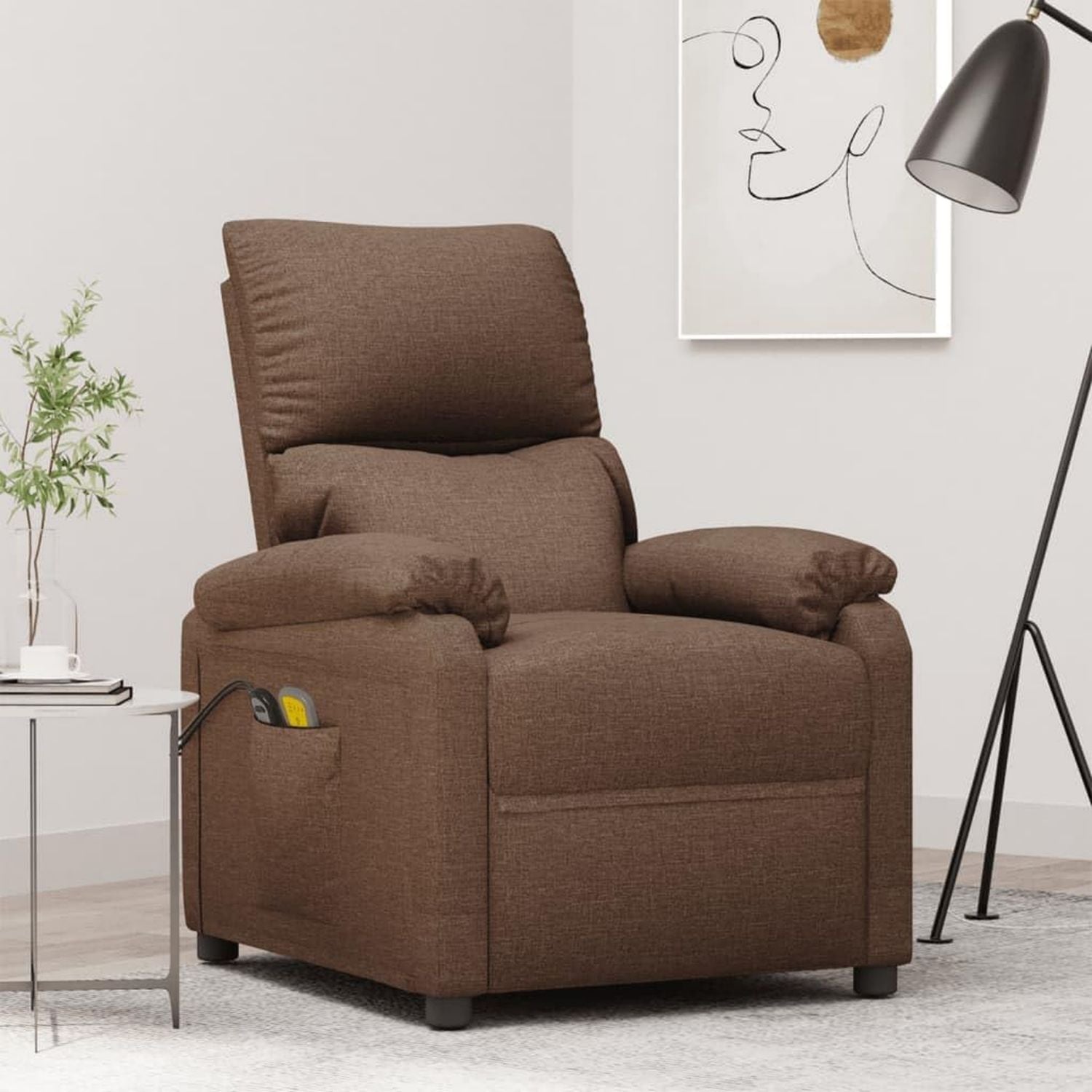 Massagesessel - mit Rückenlehne, verstellbar, mit Fernbedienung, braun