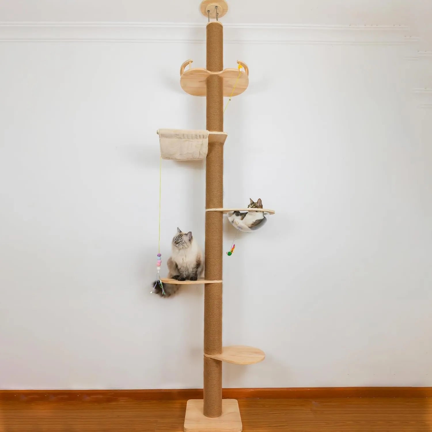 Kratzbaum - verstellbar, Verstellbarer Decken-Katzenbaum (125–300 cm)