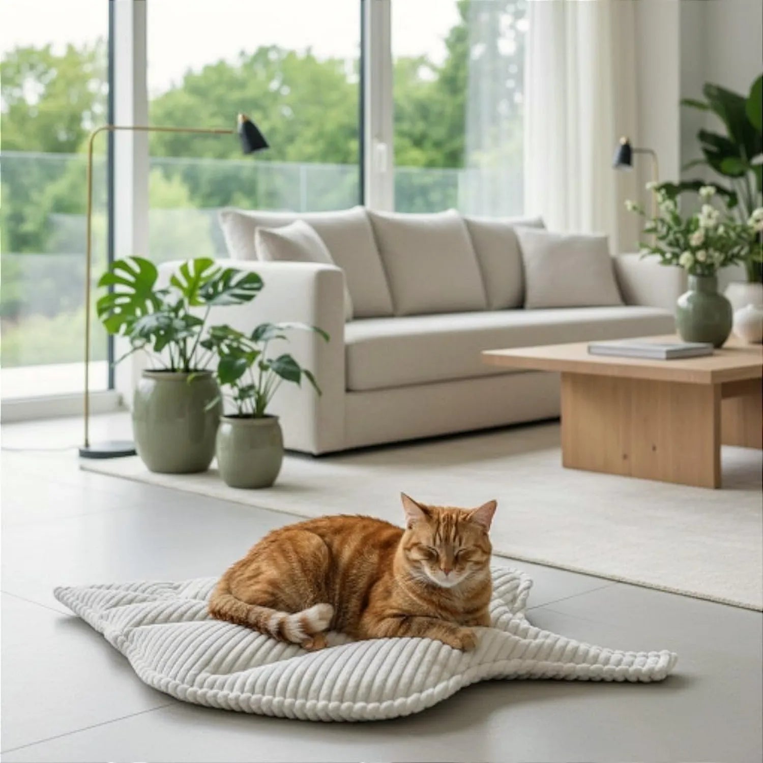 Haustierbett – Katzenkissen Weich waschbar, 100 × 64cm
