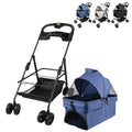 Haustierbuggy – klappbar, tragbar, 15 kg, blau