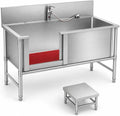 Tierpflegewanne - aus Edelstahl, 120 × 70 × 50