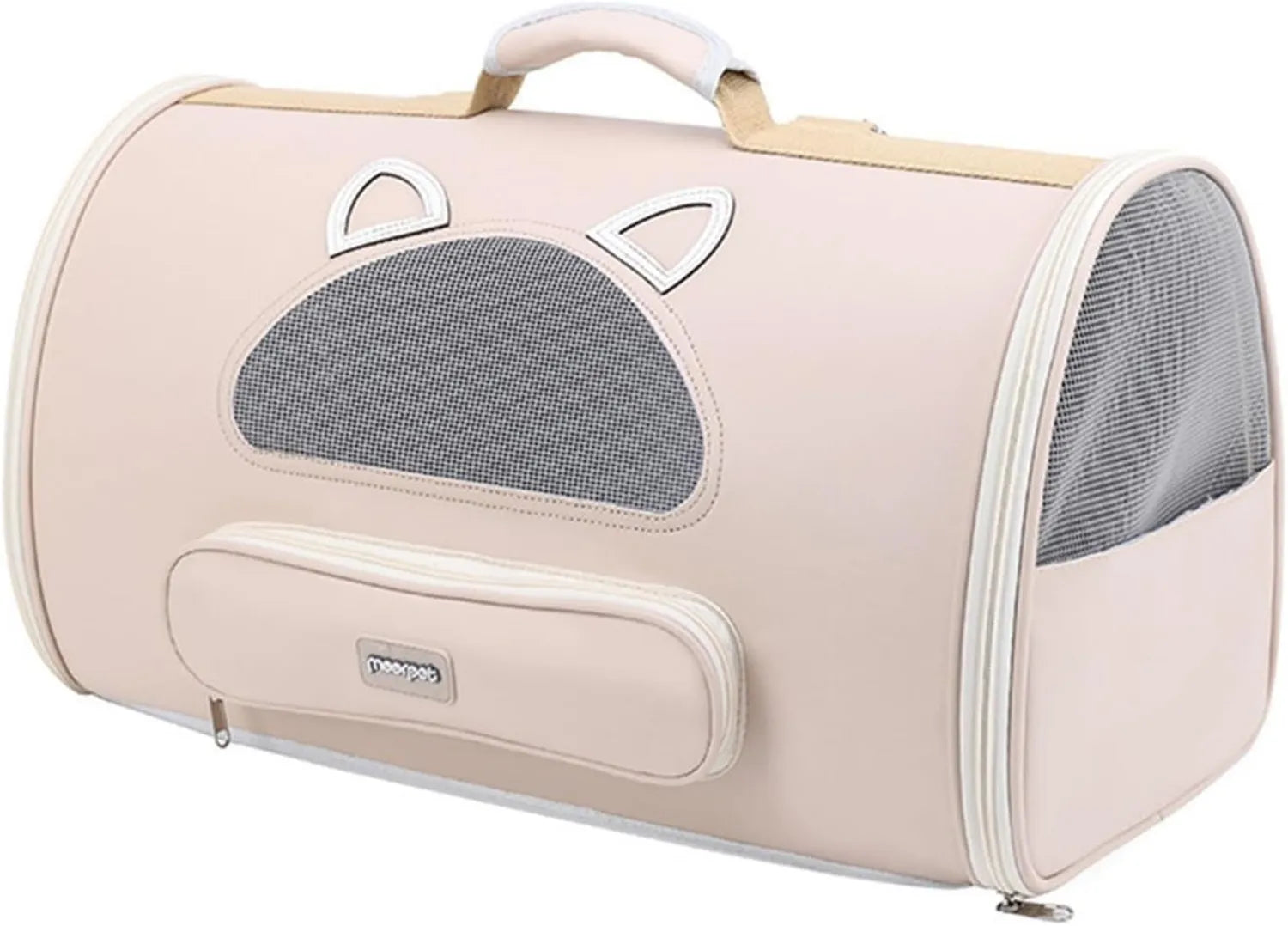 Transportbox für Haustiere: klappbar, wasserbeständig, beige