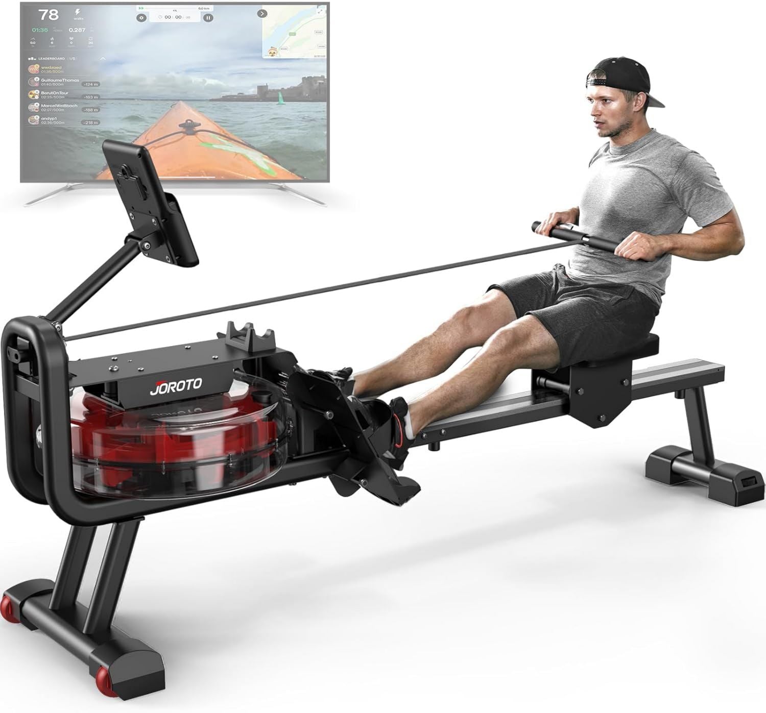 Rudergerät - Wasserwiderstand, Wasser- oder Luftwiderstand, klappbar, Bluetooth-Konnektivität, 150kg, JOROTO