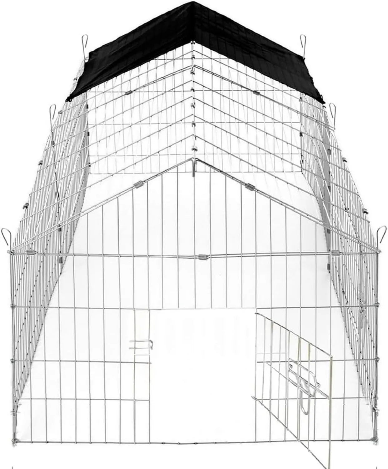 Mucola Freigehege Kleintiere 180x75x75 cm Metall verzinkt mit Sonnenschutz - klappbar, 180 × 75 × 75 cm